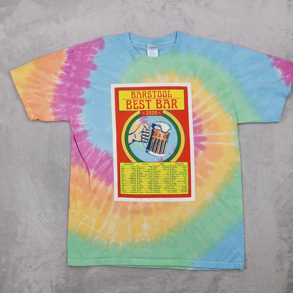 Barstool Sports Shirt Mens Medium Tie Dyed Best Bar College Campus Portnoy Adult